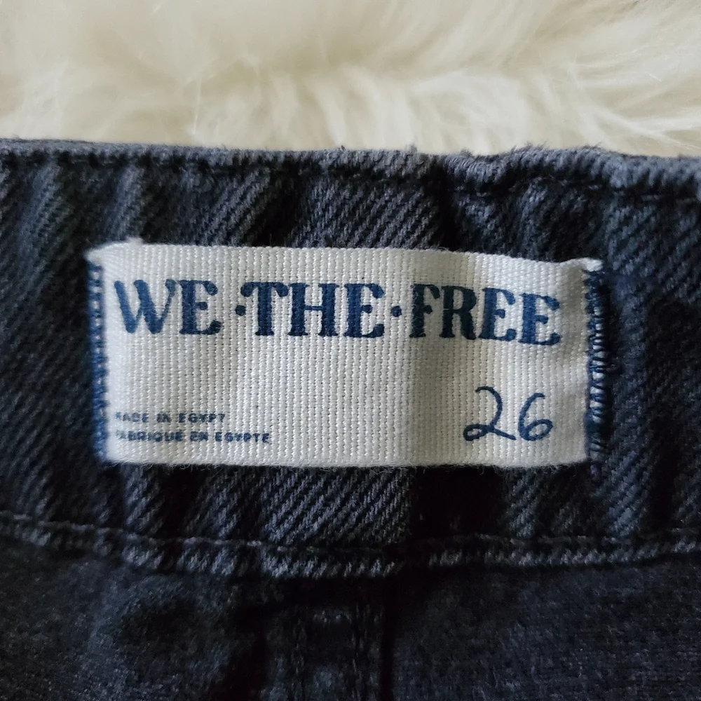 Free People Major Leagues Black Wide Leg Cuff Jeans Size 26 - Picture 11 of 15